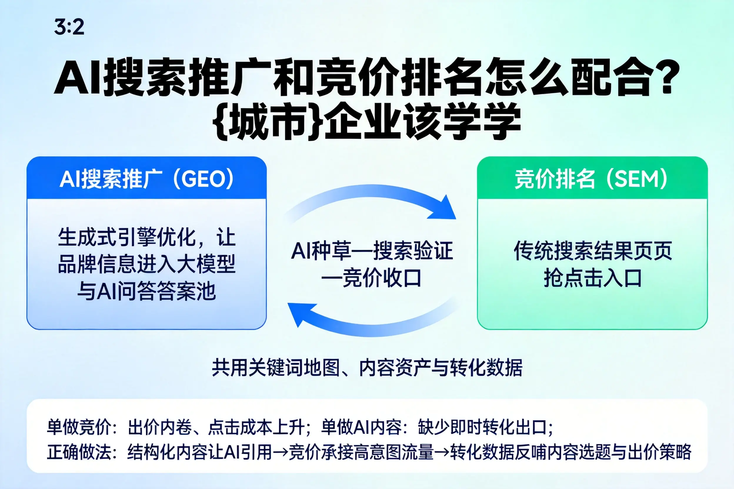 AI搜索推广和竞价排名怎么配合？宜昌企业该学学