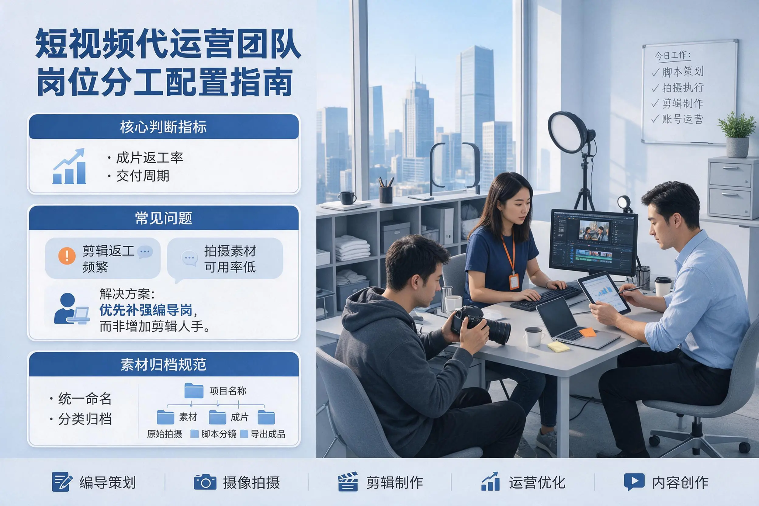 短视频代运营团队如何配置?宜昌企业岗位分工科普说明