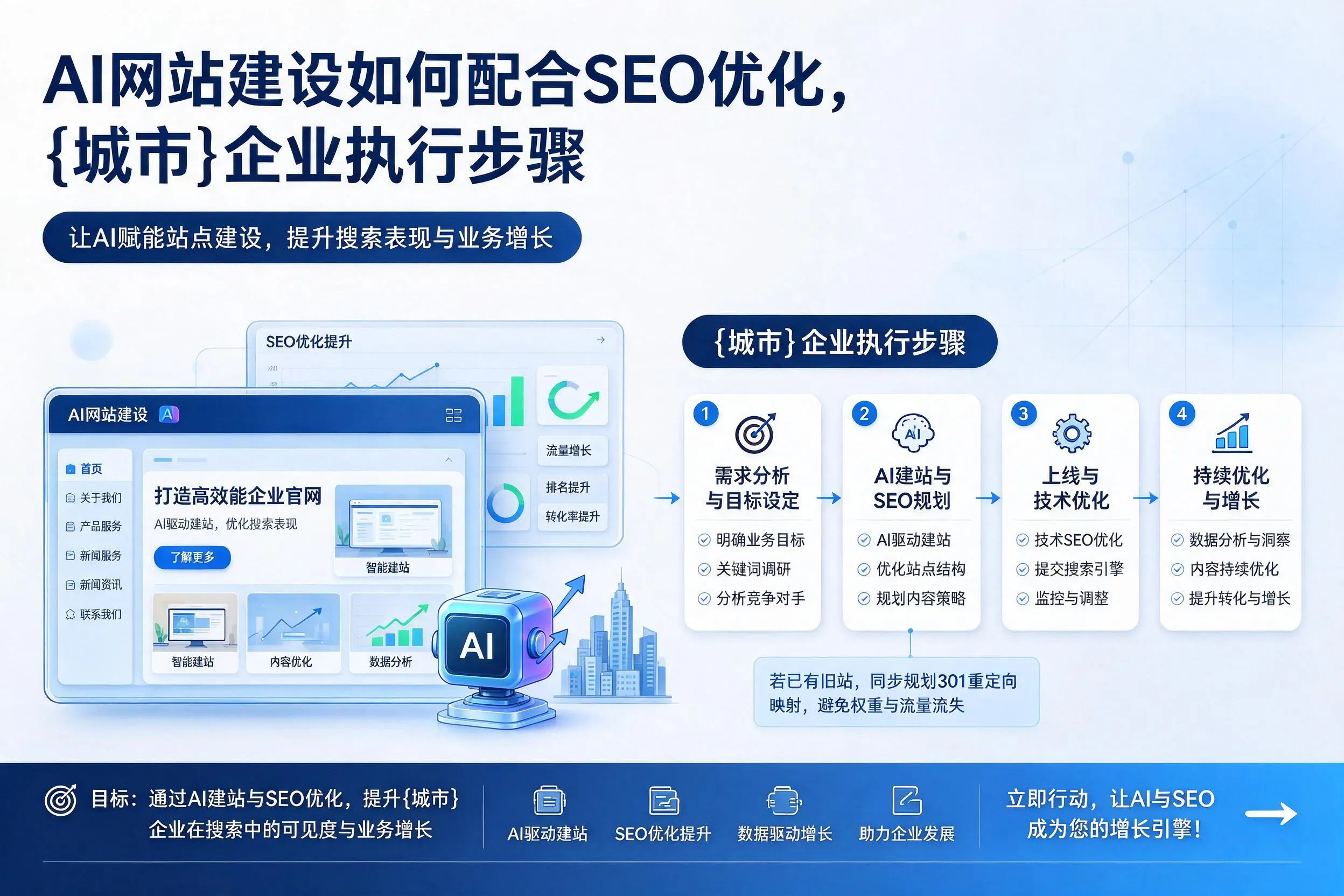 AI网站建设如何配合SEO优化，宜昌企业执行步骤