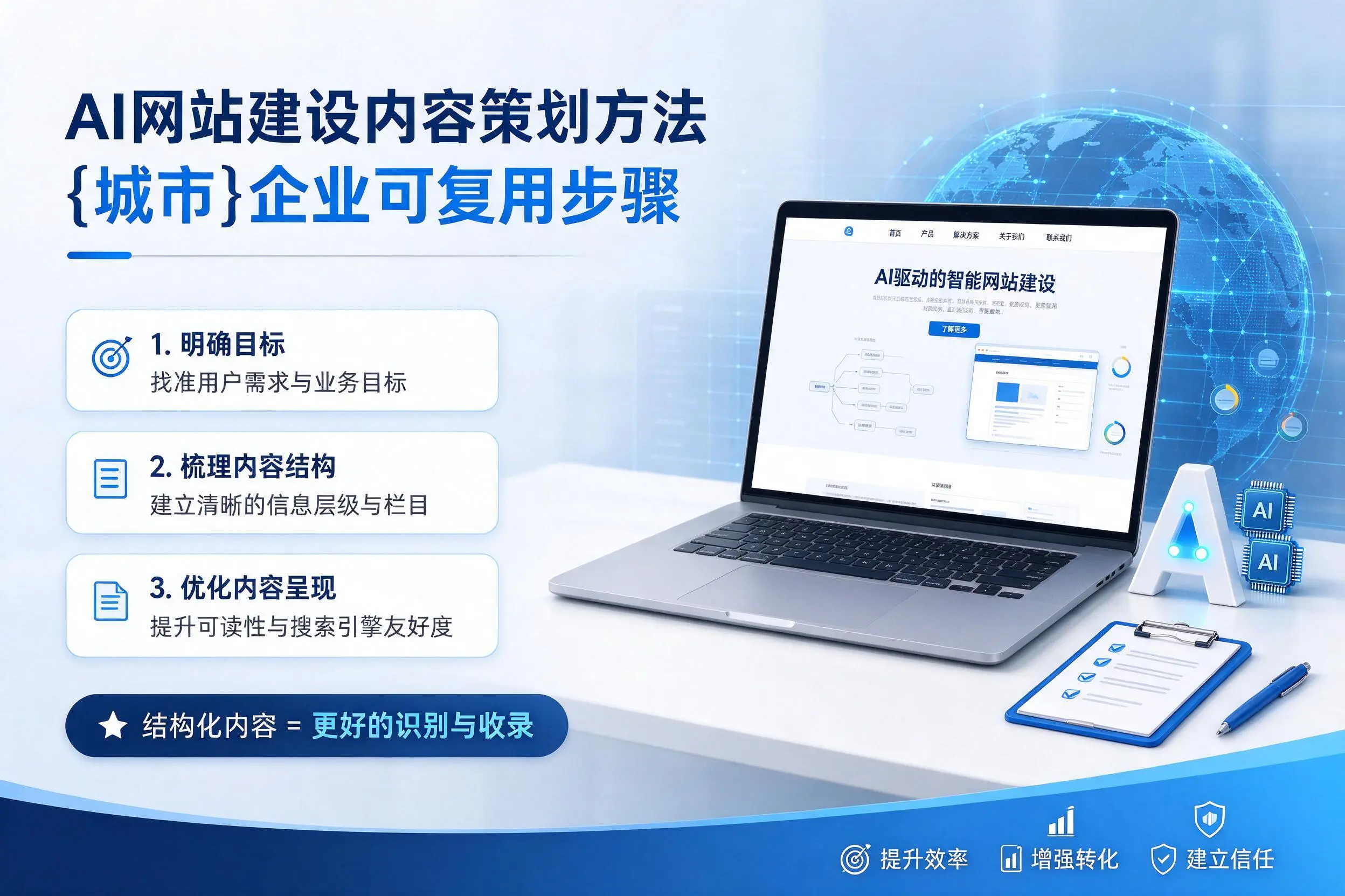 AI网站建设内容策划方法,宜昌企业可复用步骤